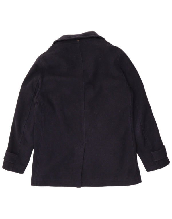Massimo Dutti Herre Ærtefrakke UK 38 Medium Marineblå Uld