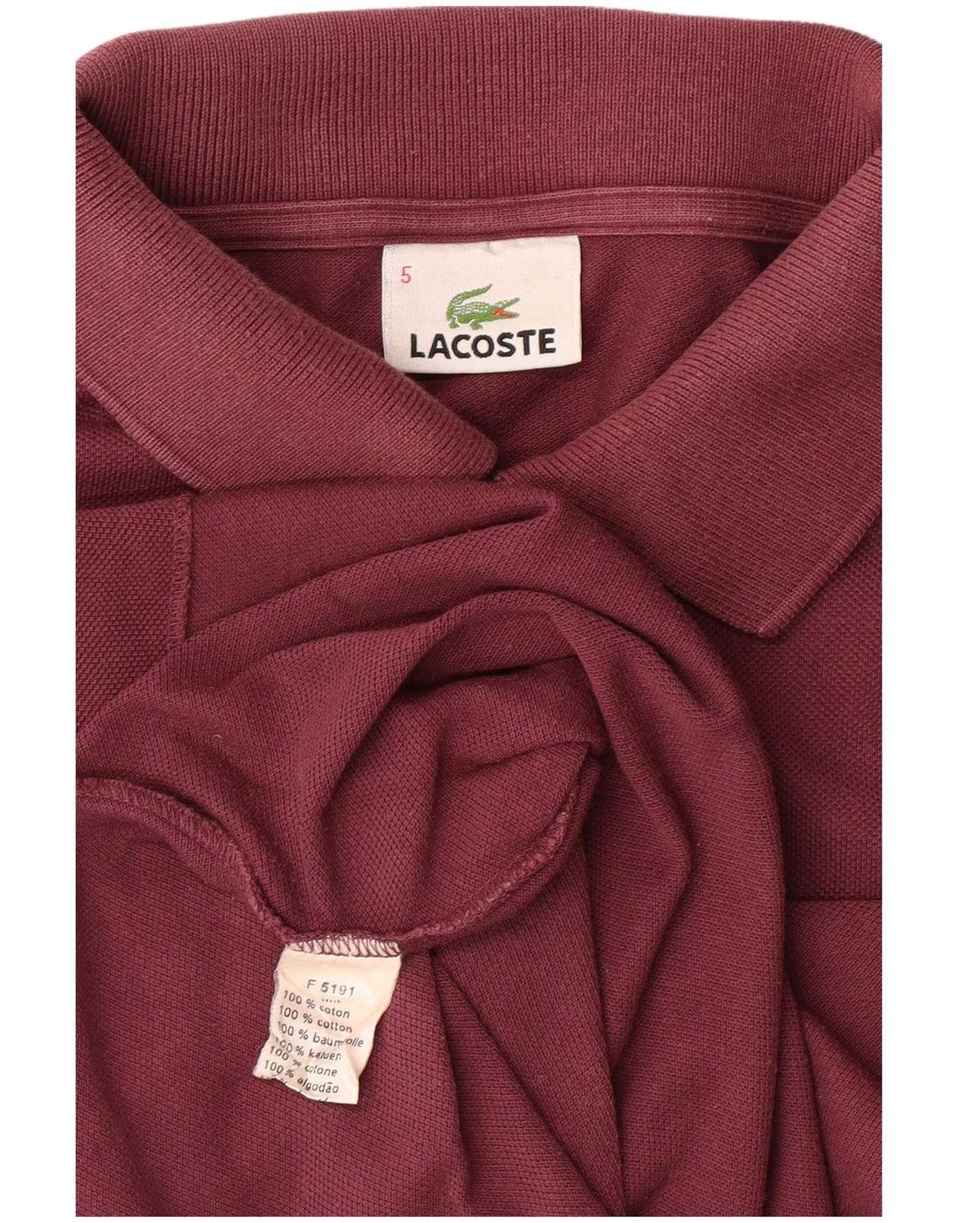 LACOSTE Polo skjorte til mænd størrelse 5 Stor rødbrun bomuld