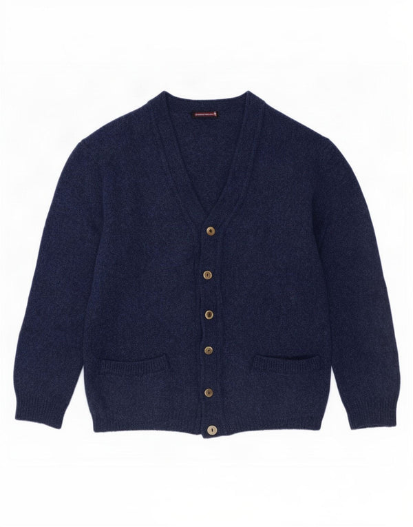 Vintage herre cardigan sweater Medium Navy Blue New Wool