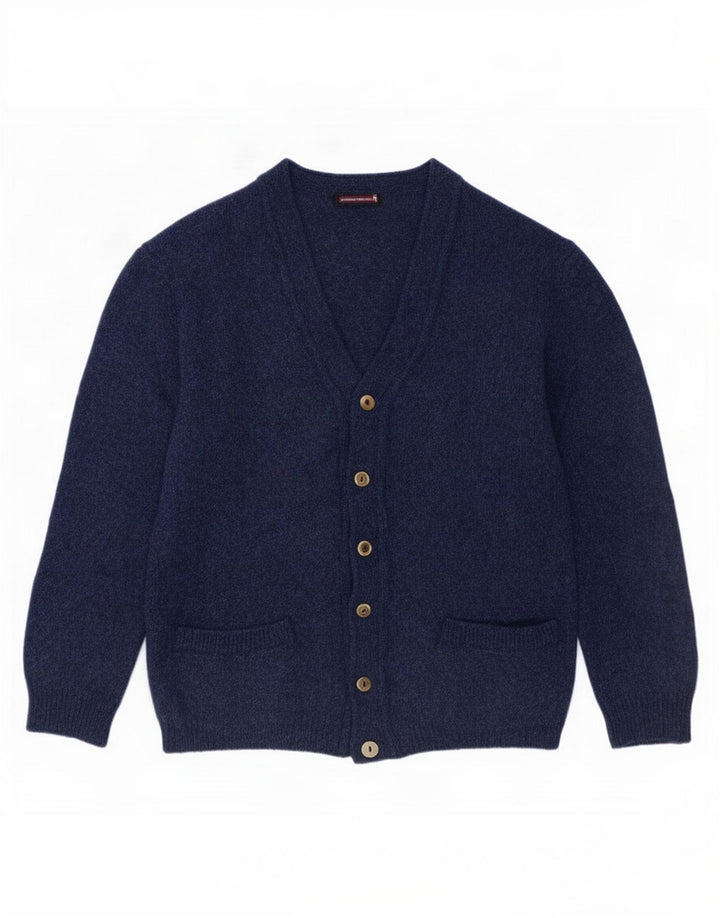 Vintage herre cardigan sweater Medium Navy Blue New Wool