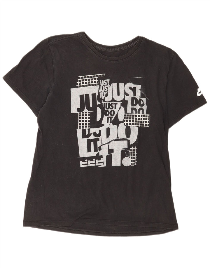 Nike Herre Athletic Cut Grafisk T-shirt Top Medium Sort Bomuld