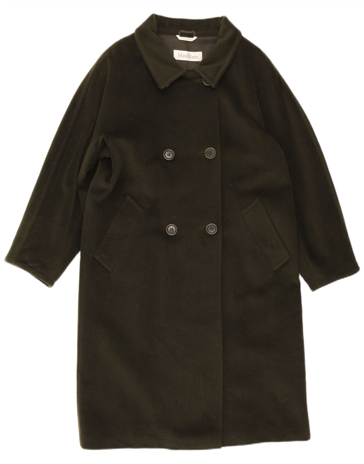 Max Mara Dame Oversized Dobbeltradet Frakke UK 10 Lille Grøn