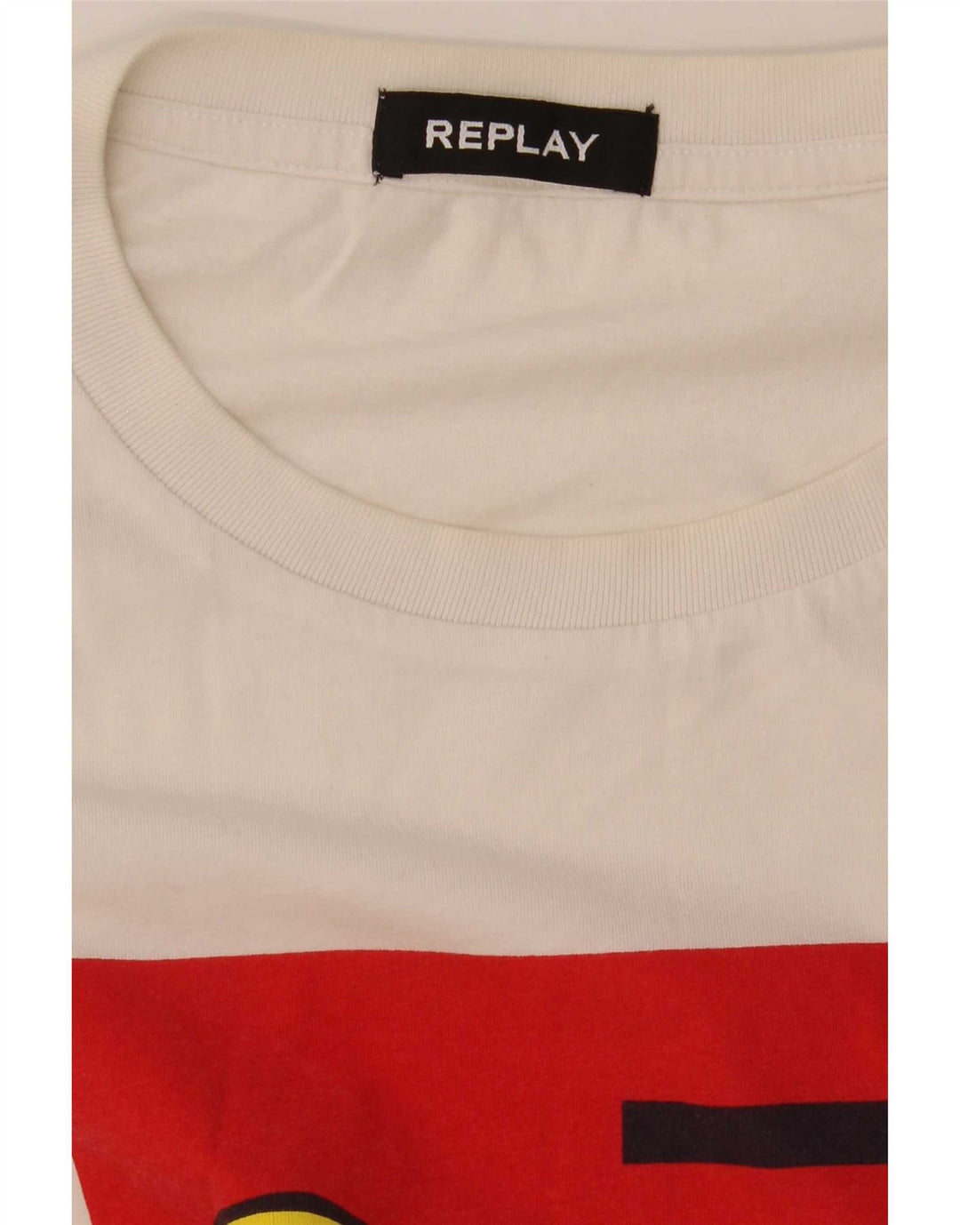 Replay Herre Grafisk T-Shirt Top Medium White