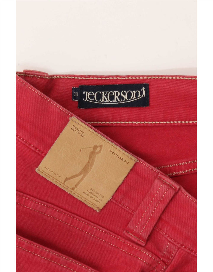 Jeckerson Straight Jeans til mænd W33 L30 rød bomuld