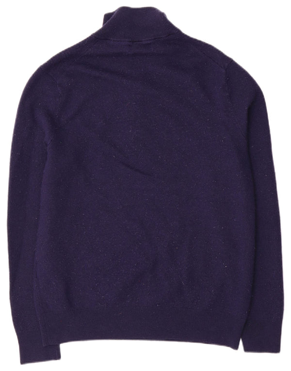 Polo Ralph Lauren Herre Zip Neck Jumper Sweater Large Navy Blue Uld