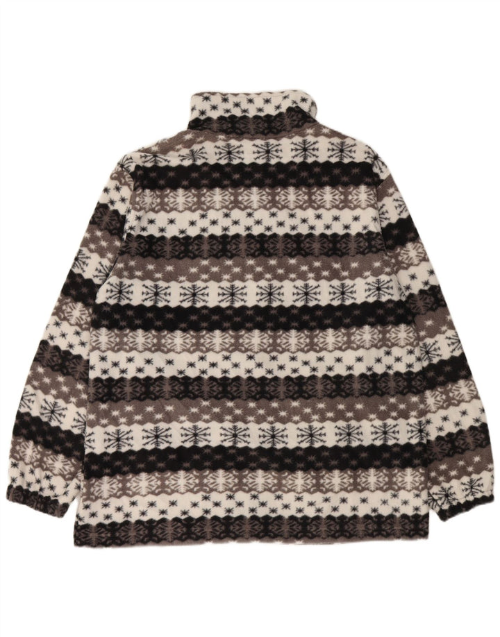 VINTAGE Fleecejakke til mænd UK 44 2XL Grå Fair Isle