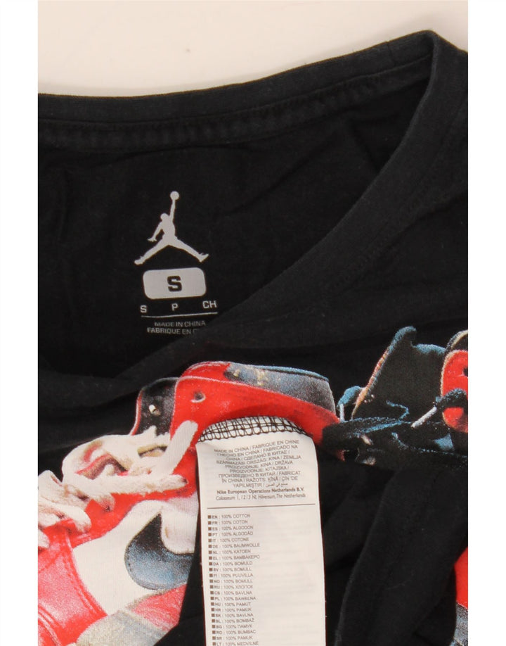 Jordan Herre grafisk top langærmet lille sort bomuld