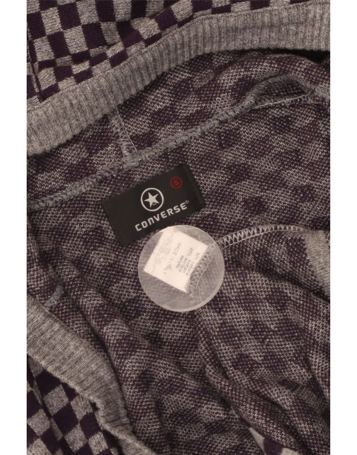 Converse hættetrøje til kvinder UK 10 Lille lilla geometrisk uld