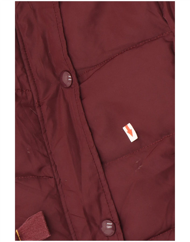 Joules Dame Hætte Polstret Gilet UK 14 Large Maroon Polyester