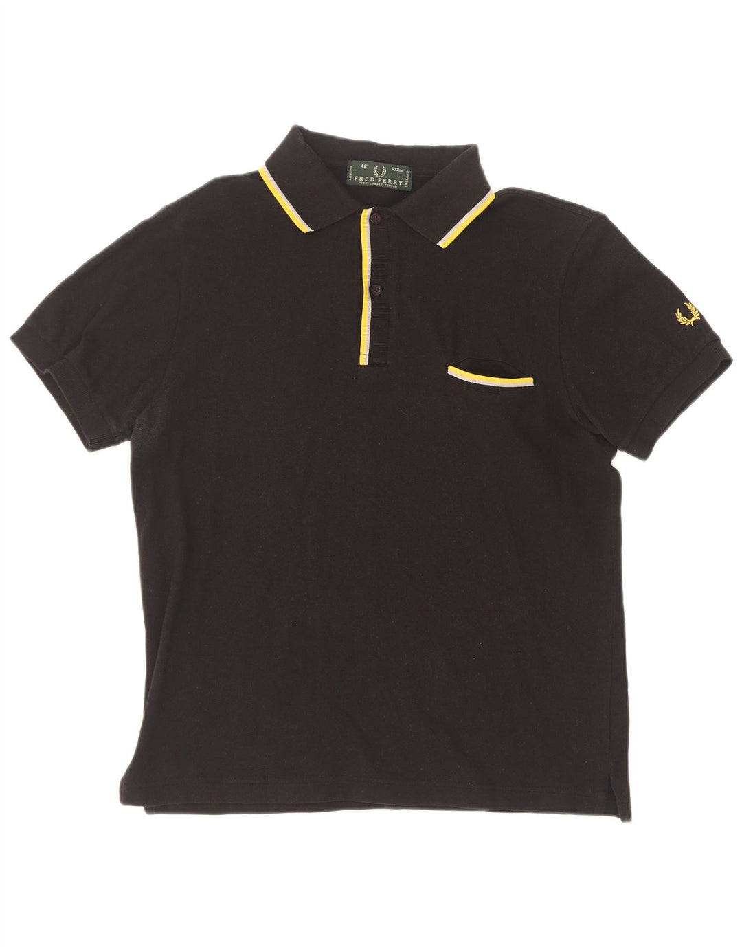 Fred Perry Herre poloshirt Medium sort stribet bomuld