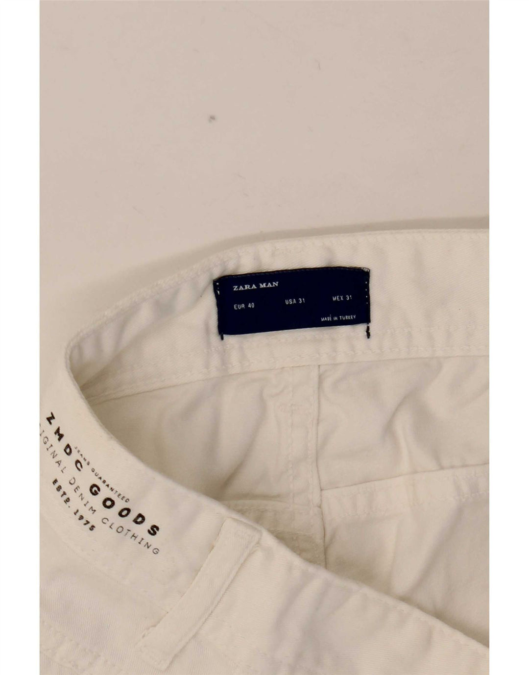 Zara Herre Slim Jeans EU 40 Medium W31 L30 Hvid Bomuld