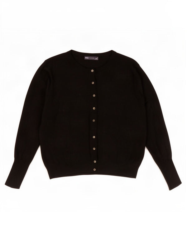 Marks & Spencer Dame Crop Cardigan Sweater UK 18 XL Sort Viscose