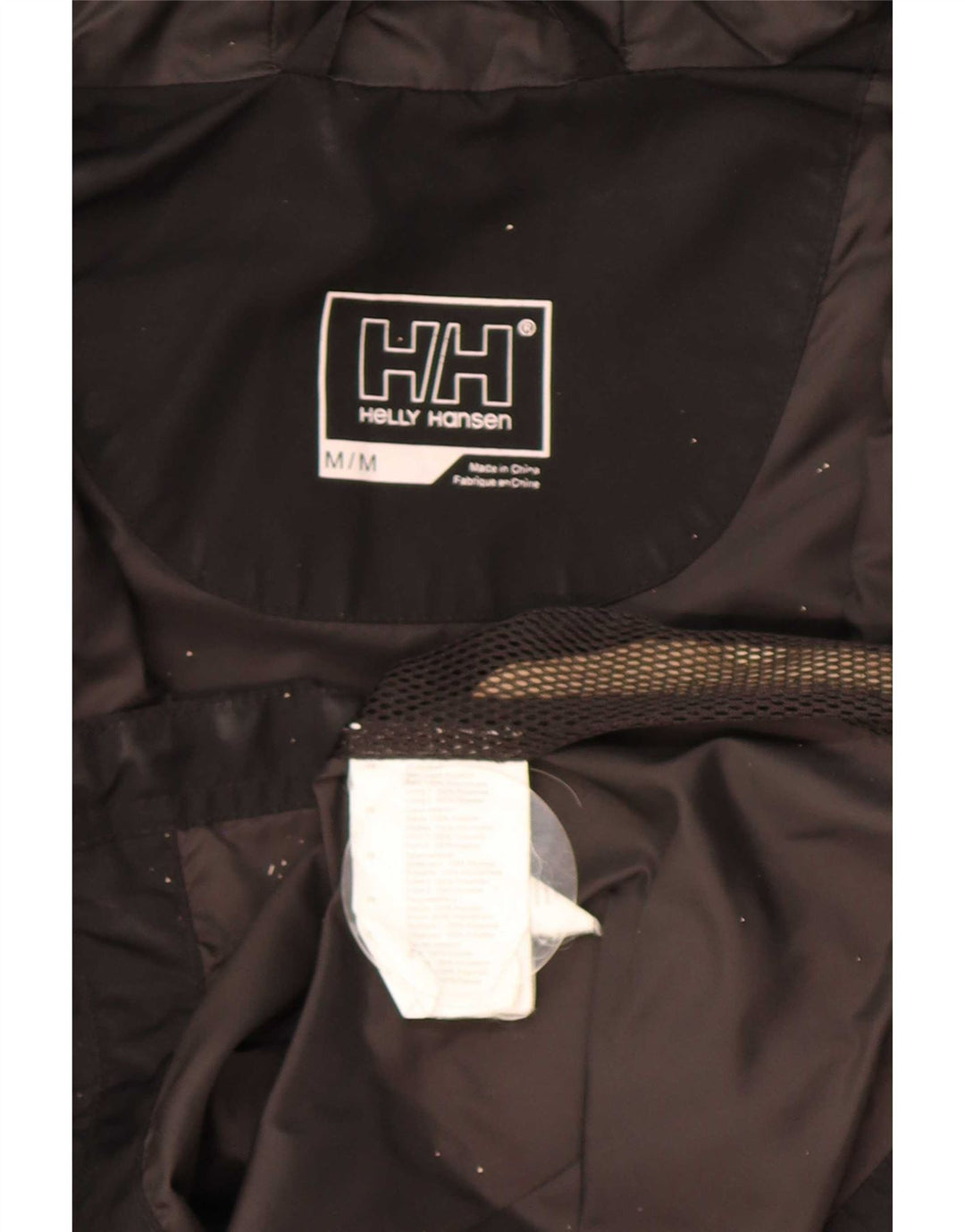 Helly Hansen Dame Hooded Windbreaker Coat UK 14 Medium Black Polyester