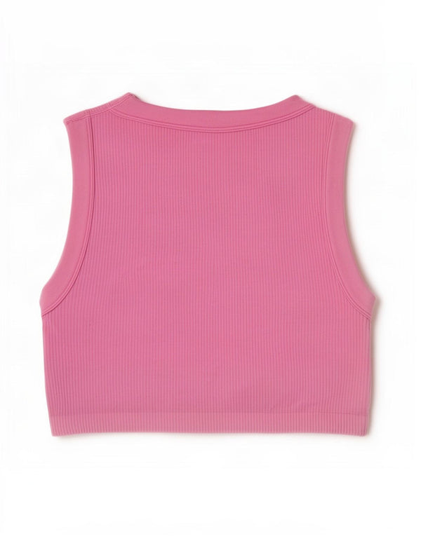 Zara Womens Crop Vest Top UK 12 Medium Pink