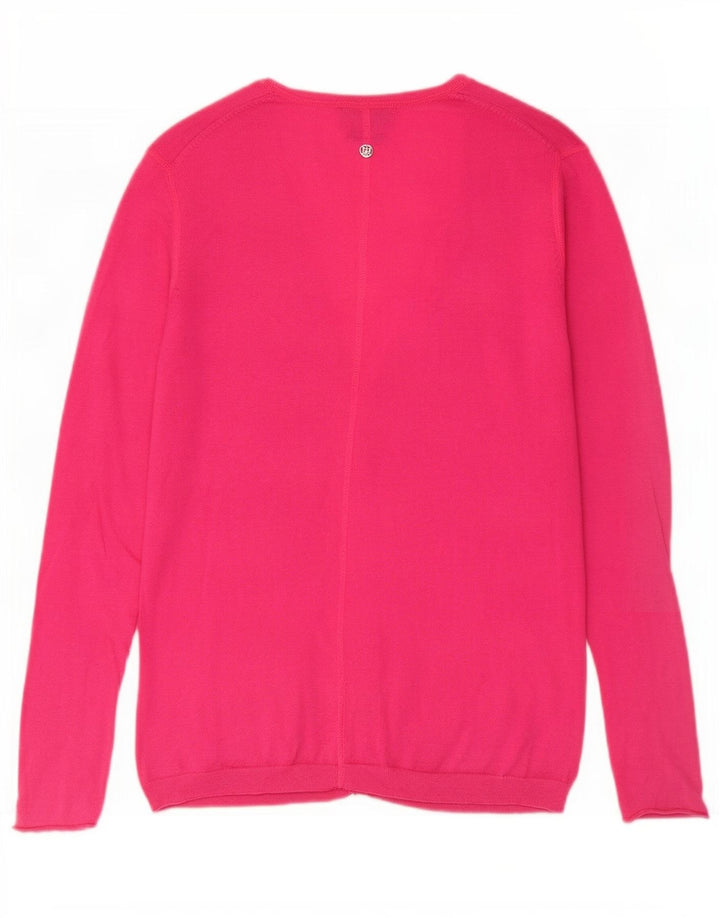 Tommy Hilfiger Dame Cardigan Sweater UK 12 Medium Pink Bomuld