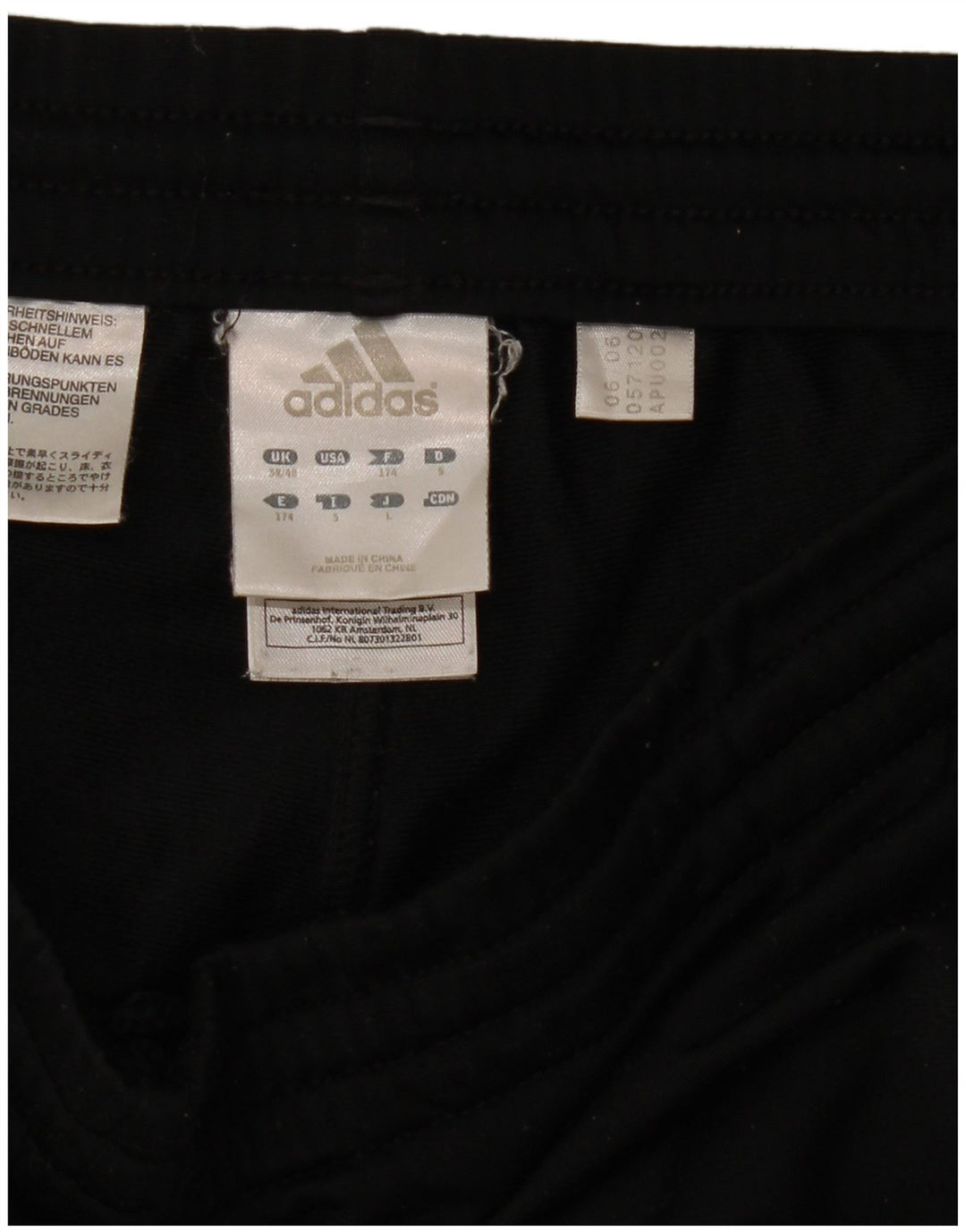 ADIDAS Træningsdragt til mænd Joggers UK 38/40 Medium Black Polyester