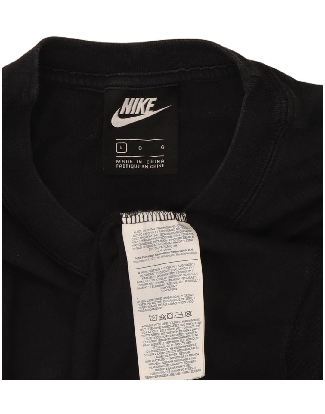 Nike T-shirt top til mænd, stor sort bomuld