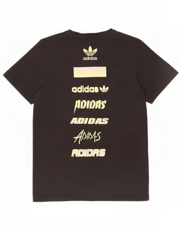 Adidas drenge grafisk t-shirt top 15-16 år sort bomuld