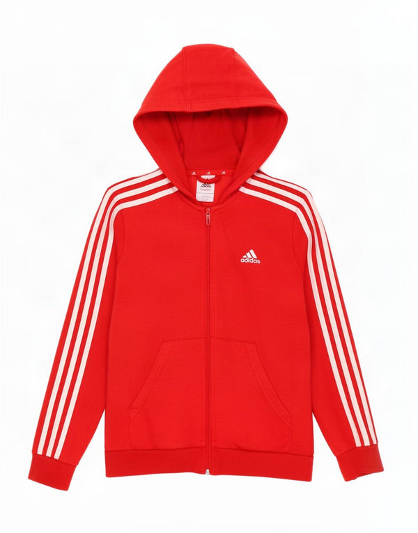 Adidas hættetrøje med lynlås til drenge 9-10 år rød