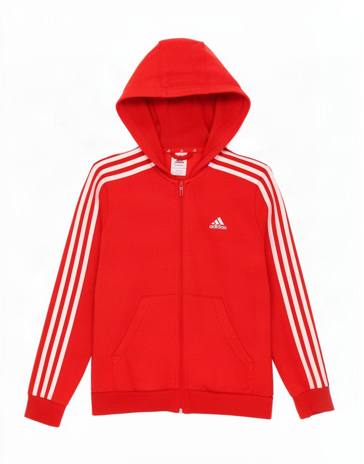 Adidas hættetrøje med lynlås til drenge 9-10 år rød