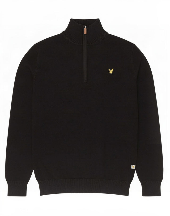 Lyle & Scott Herre trøje med lynlåshals Stor sort bomuld