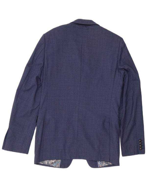 Marks & Spencer Herre 2-knaps blazerjakke UK 38 Medium Blue Wool