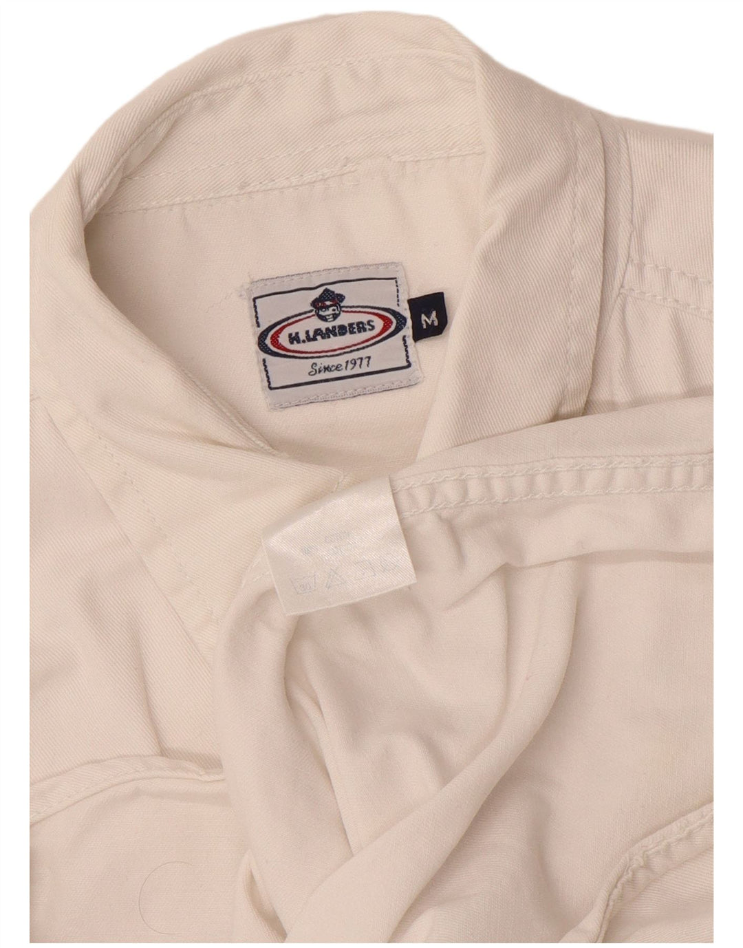 Vintage denimskjorte til mænd Medium hvid bomuld