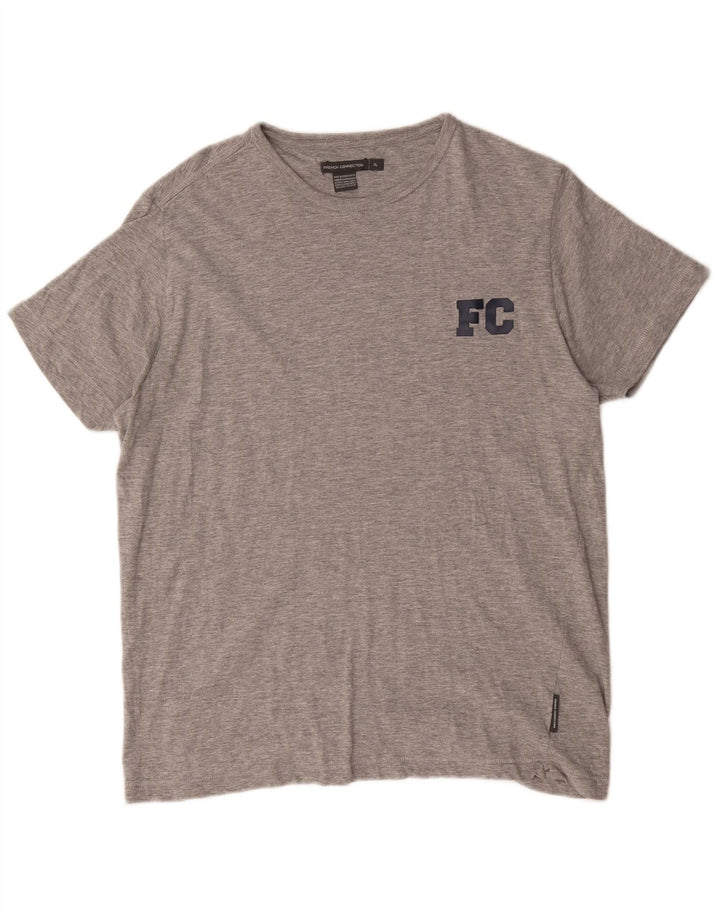 French Connection Herre T-Shirt Top XL Grå Flecked Bomuld
