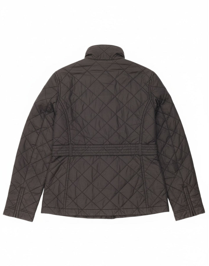 Jack Wills Dame Quiltet Jakke UK 14 Stor Sort Nylon