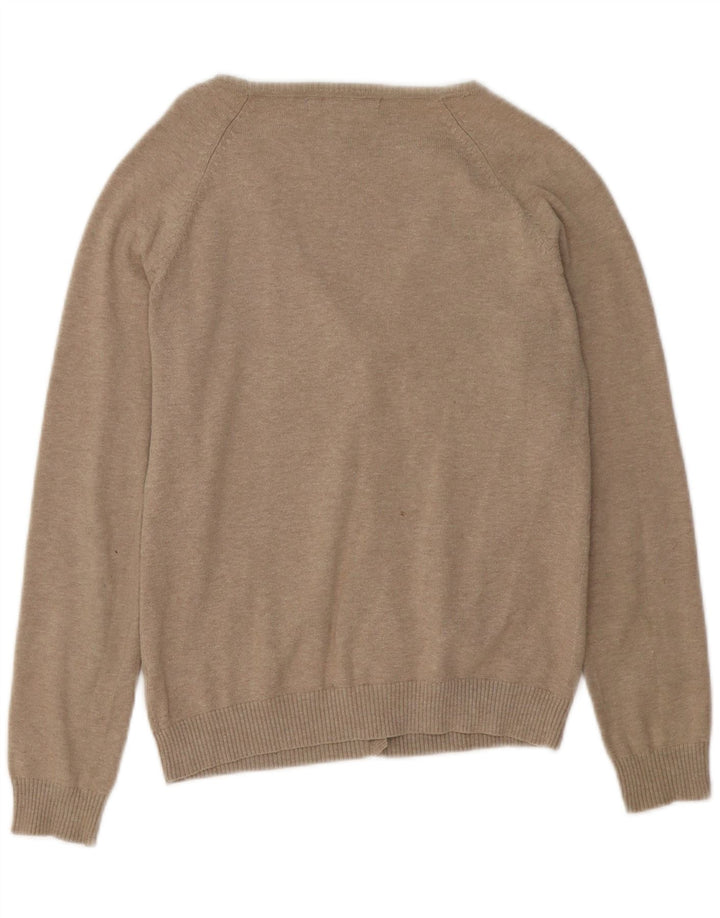 Zara Dame Cardigan Sweater UK 14 Stor Grå Nylon
