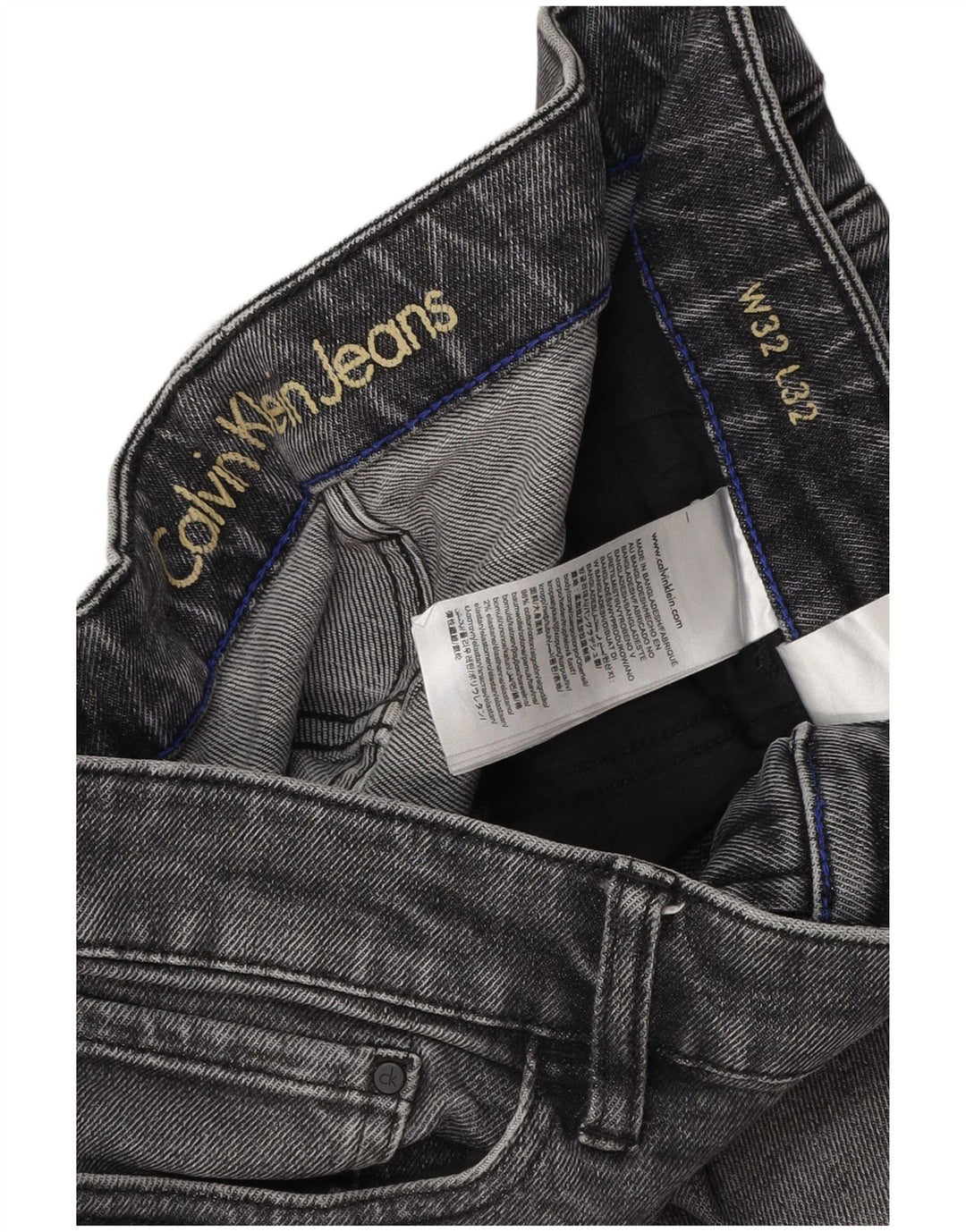 CALVIN KLEIN Straight jeans til mænd W32 L28 Grå bomuld