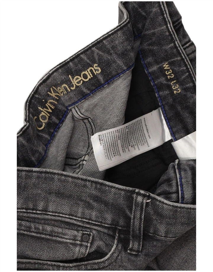 CALVIN KLEIN Straight jeans til mænd W32 L28 Grå bomuld