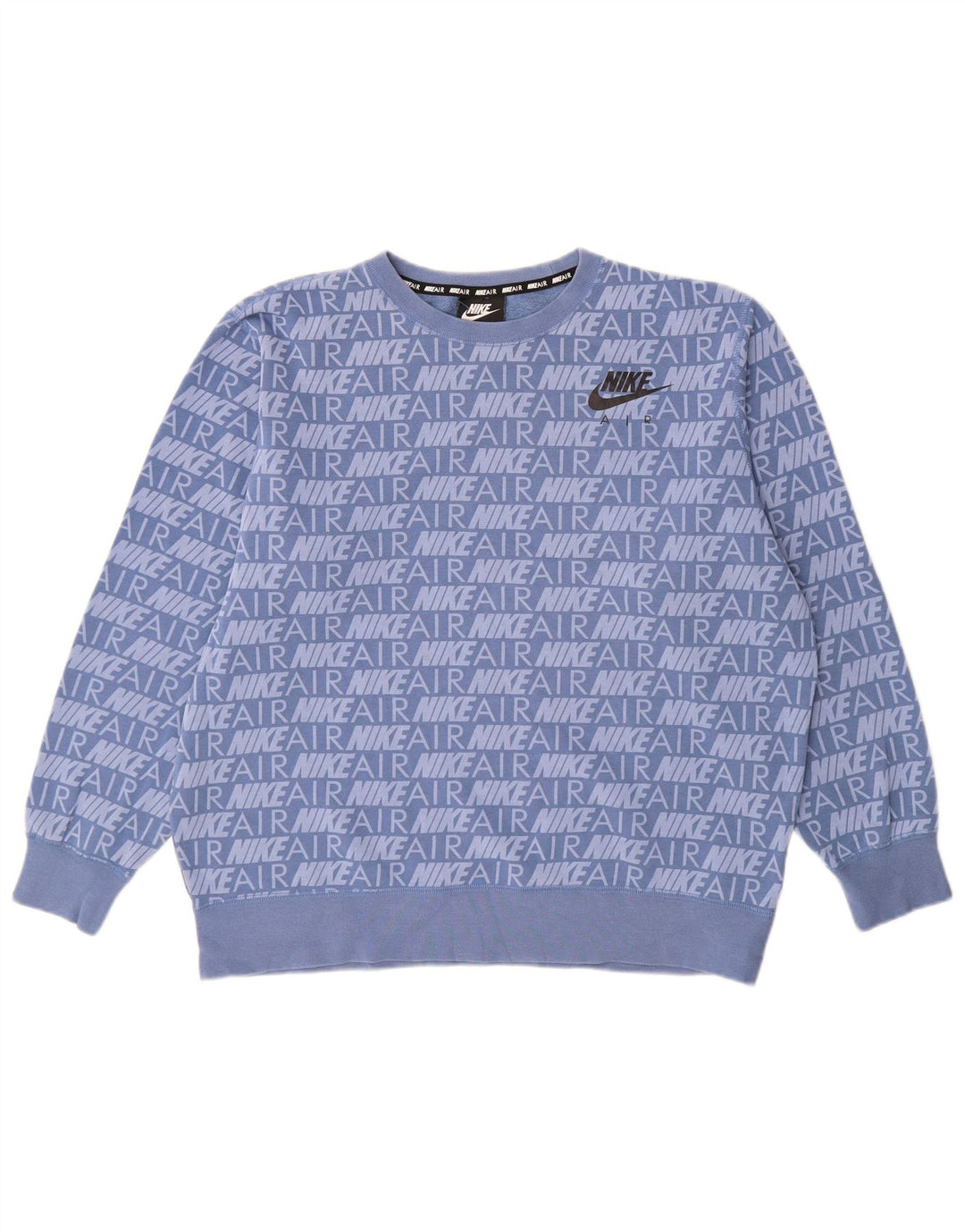 NIKE Grafisk Oversized Sweatshirt Jumper UK 14 Medium Blue Bomuld