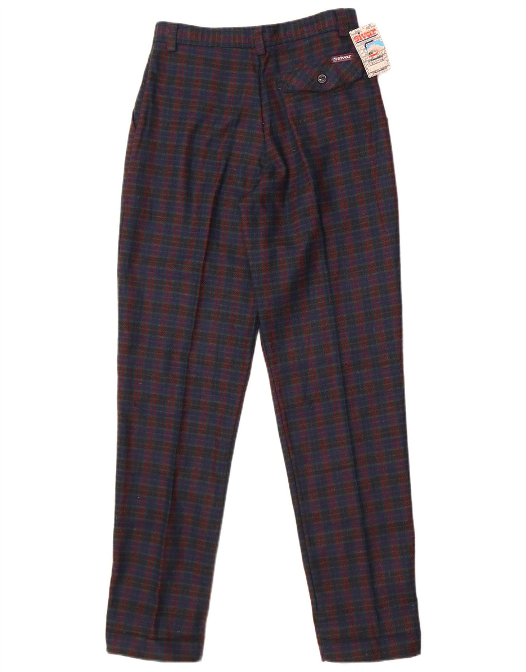 Sivar Dame Pegged Chino Bukser IT 42 Medium W26 L30 Navy Blue Check