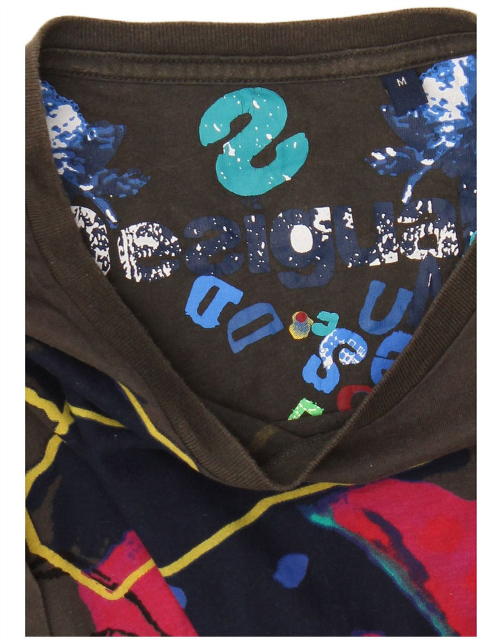 Desigual Herre grafisk T-shirt Top Medium Khaki