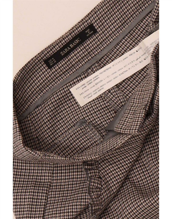 Zara Slim Chino Bukser Medium W28 L27 Grå Houndstooth Polyester
