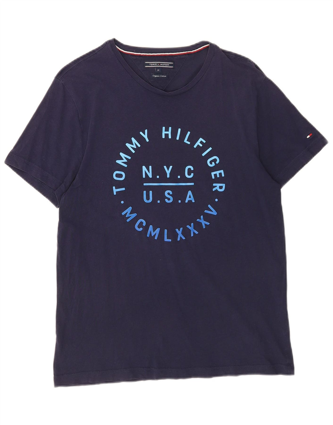 Tommy Hilfiger Herre grafisk T-shirt Top Medium Navy Blue