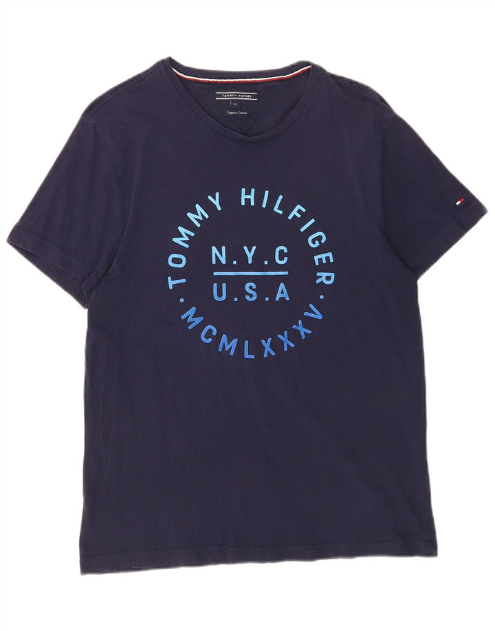 Tommy Hilfiger Herre grafisk T-shirt Top Medium Navy Blue