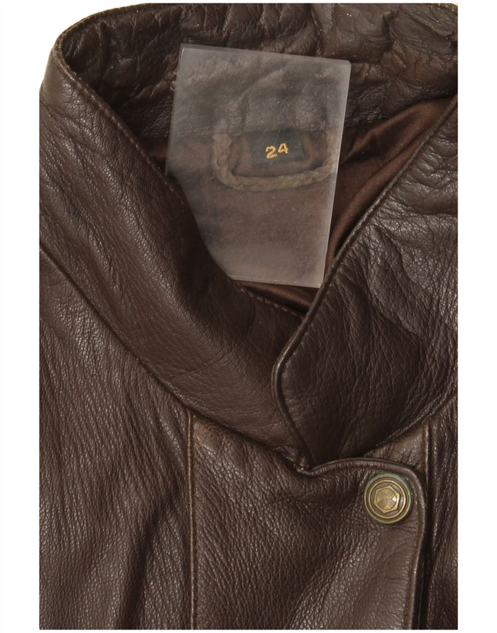 Vintage læderjakke til kvinder UK 22 3XL Brun