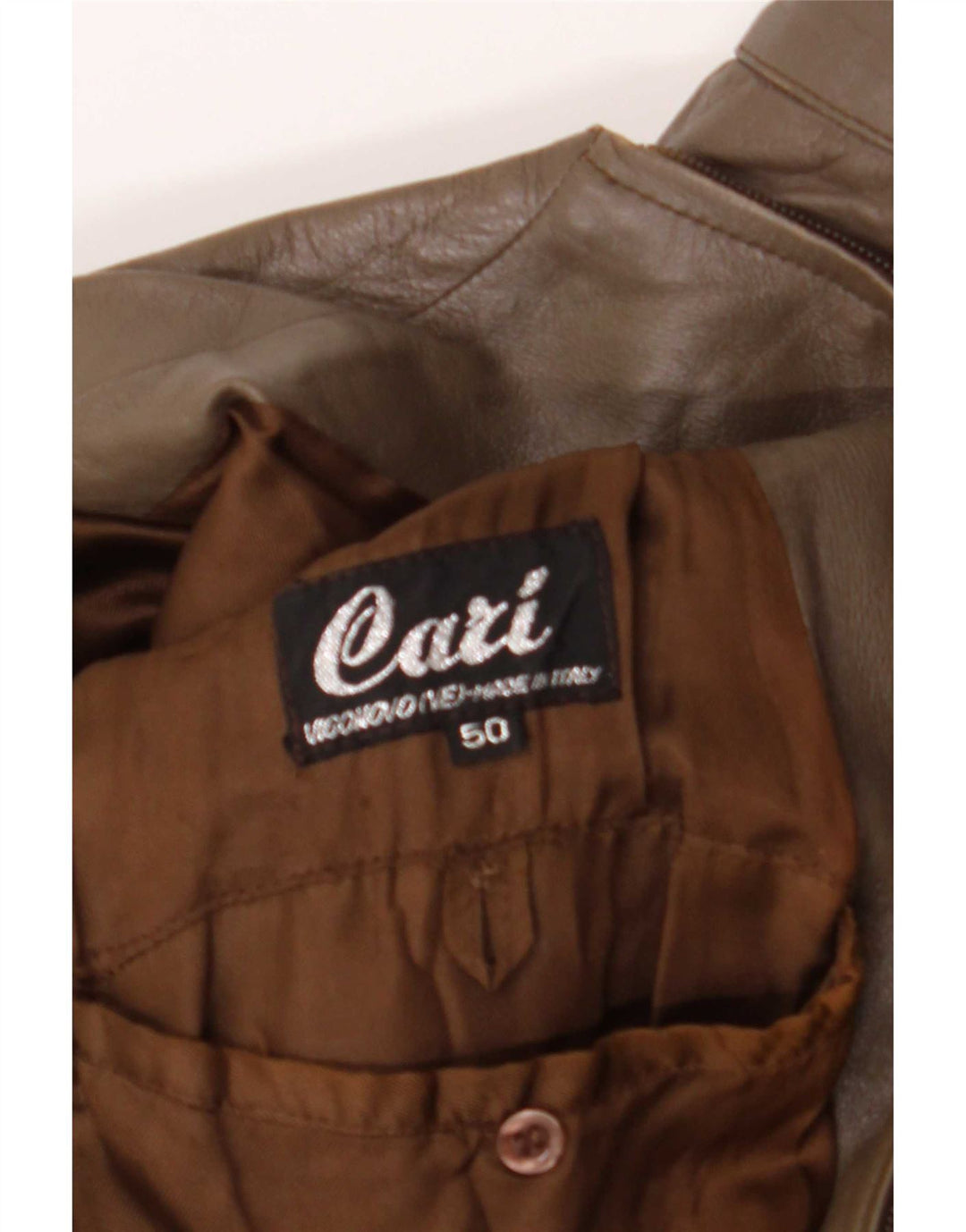 Vintage Bomber Læderjakke til mænd IT 50 Large Brown