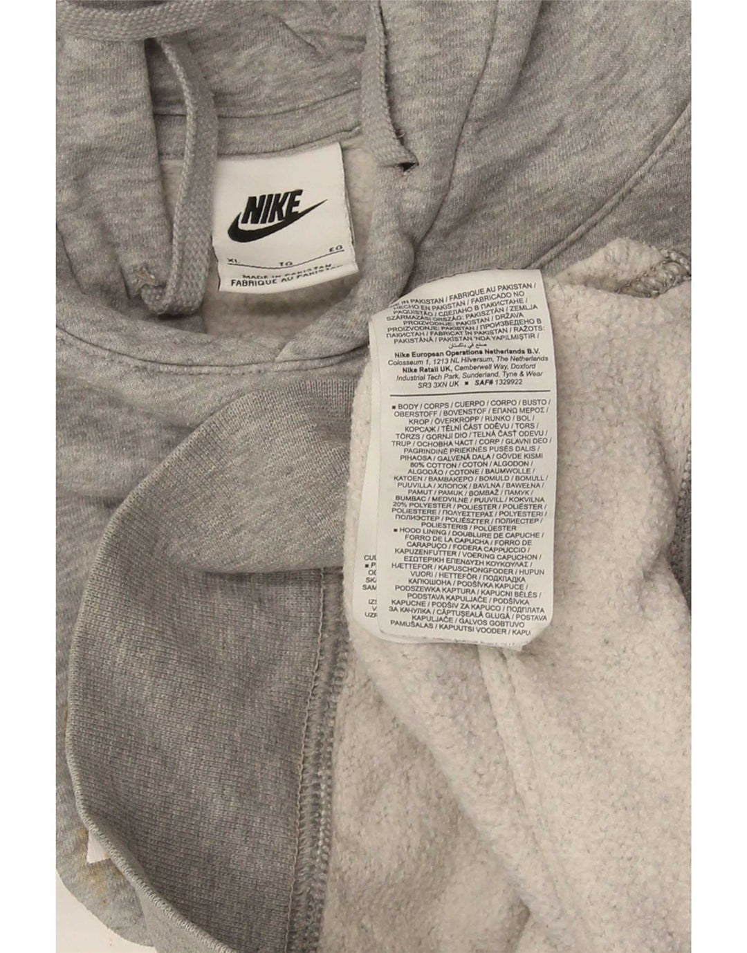 Nike grafisk hættetrøje til mænd XL Grå bomuld