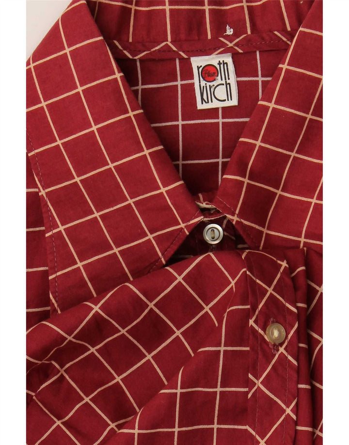 Vintage kvinders formel skjorte UK 14 Medium Burgundy tern