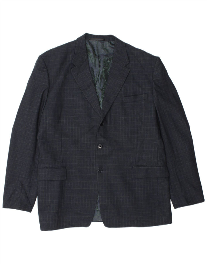Paul Smith Herre 3-knaps blazerjakke UK 40 Stor marineblå Gingham Wool