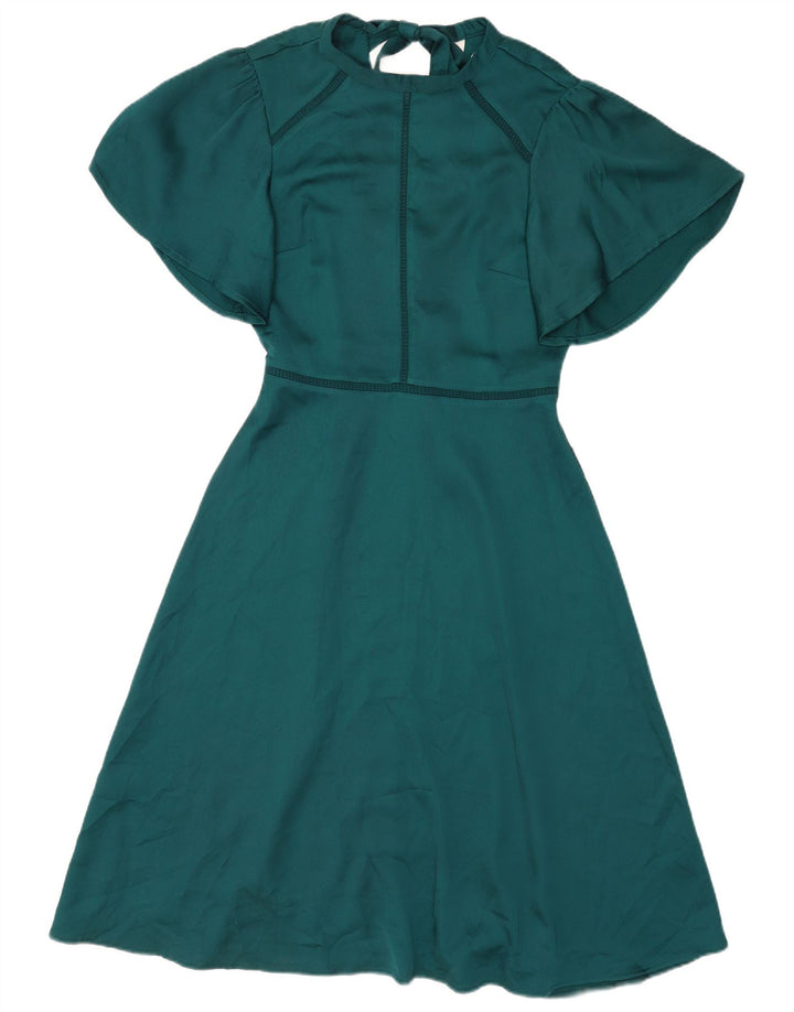 Oasis Dame A-Line Kjole UK 12 Medium Green Polyester