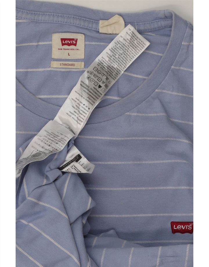 Levi's Herre Standard T-Shirt Top Stor Blå Stribet Bomuld
