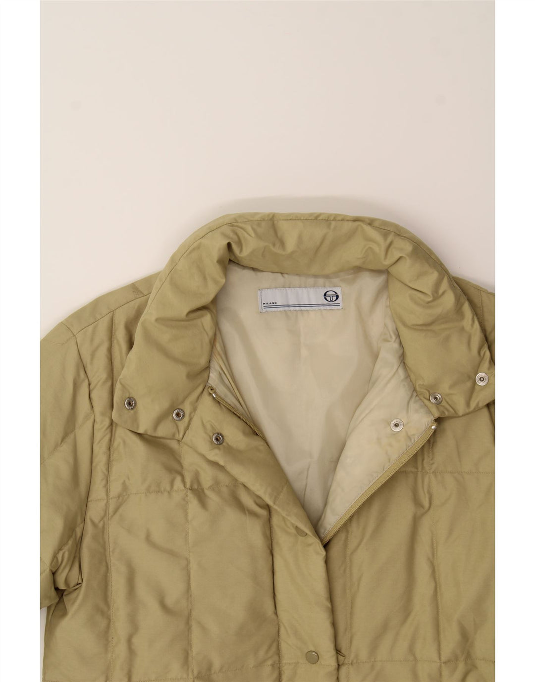 SERGIO TACCHINI Womens Padded Coat UK 14 Large Beige Vintage Sergio Tacchini and Second-Hand Sergio Tacchini from Messina Hembry 
