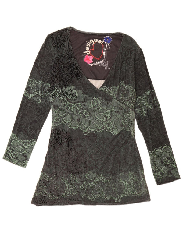 Desigual Dame Tunika Top UK 18 XL Grøn Paisley