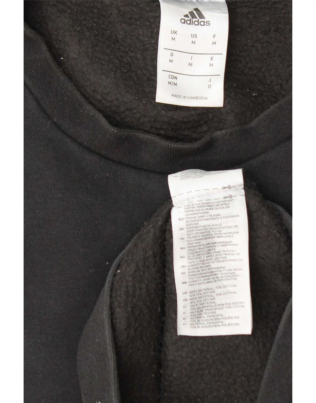 Adidas Grafisk Sweatshirt Jumper Medium Sort Bomuld