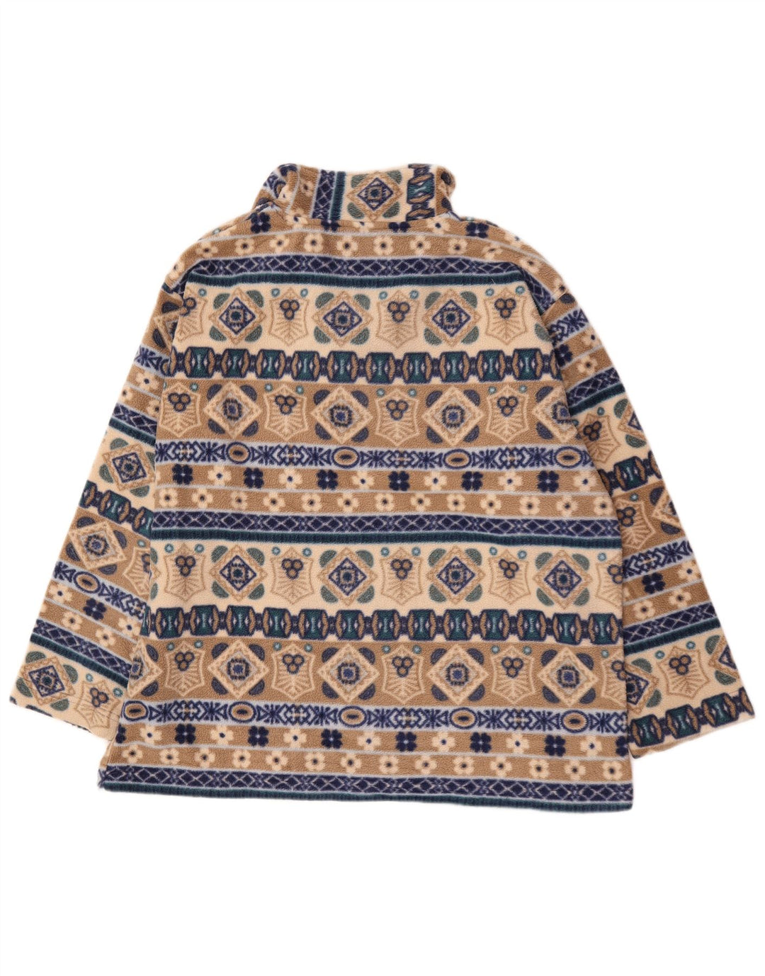 Giani Feroti Herre lynlås hals Fleece Jumper Stor Beige Geometrisk Polyester