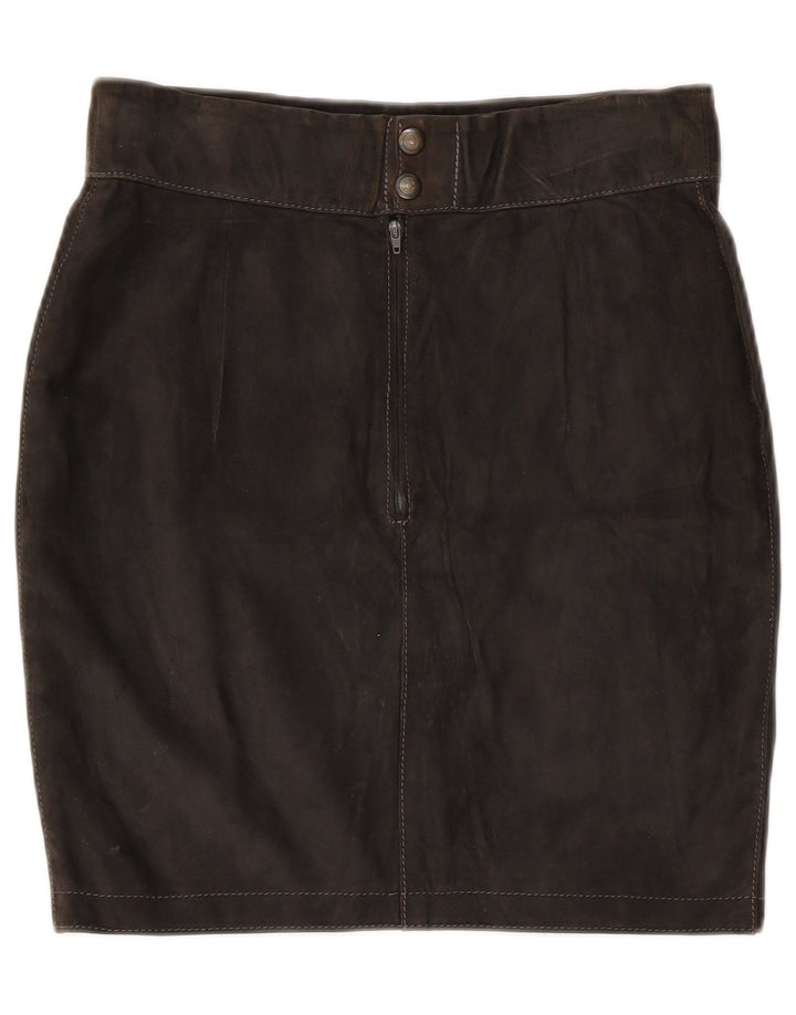 Vintage ruskindsnederdel til kvinder W28 Medium Sort